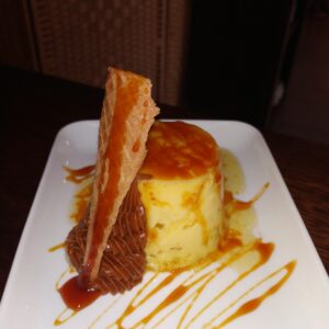 flan casero con dulce