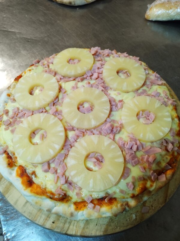 pizzeta hawaiana tropical